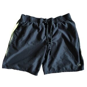 OP Drawstring Swim Trunks Navy Yellow XL Mens